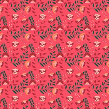 Beautiful Seamless Pattern with Flowers Stock Illustration