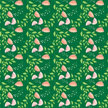 Beautiful Seamless Pattern with Flowers Stock Illustration