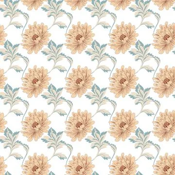 Beautiful Seamless Pattern with Flowers Stock Illustration