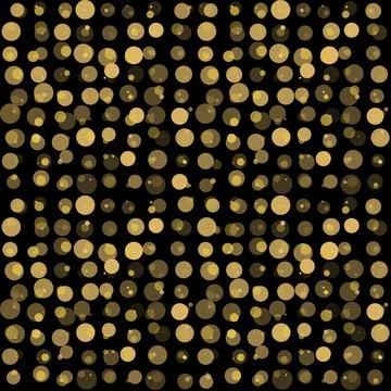 Beautiful seamless pattern with gold glittering circle on black background... イラスト素材