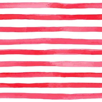 Beautiful seamless pattern with horizontal red watercolor stripes. hand pai.. 스톡 일러스트