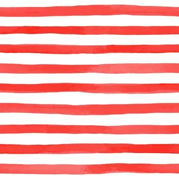 Beautiful seamless pattern with horizontal red watercolor stripes. hand pai.. Stock Illustration