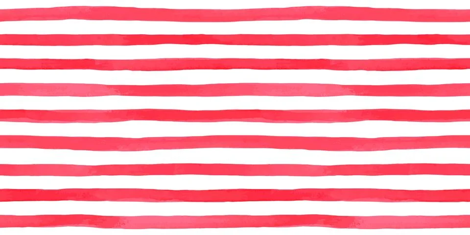 Beautiful seamless pattern with horizontal red watercolor stripes. hand paint Stock Illustration