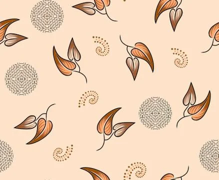 Beautiful Seamless pattern with leaves Stock Illustration