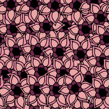 Beautiful seamless pattern with mosaic flower pink in oriental style Stock Illustration