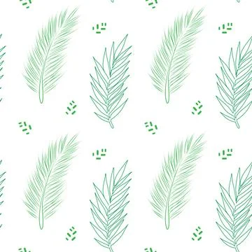 Beautiful Seamless Pattern with Palm Branches. Illustrazione stock
