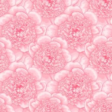 Beautiful seamless pattern pink peonies. design greeting card and invitatio.. Stock Illustration