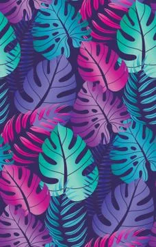 Beautiful seamless pattern with ropical jungle palm leaves. Illustrazione stock