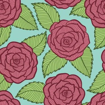 Beautiful seamless pattern in roses and leaves lace. イラスト素材