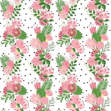 Beautiful seamless pattern in small abstract flower. Small colorful flowers.. Stock Illustration