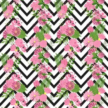 Beautiful seamless pattern in small abstract flower. Small colorful flowers.. Stock Illustration