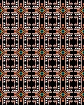 Beautiful seamless pattern with square and rhombus elements in gray and brown co Stock Illustration