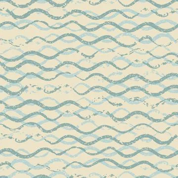 Beautiful seamless pattern with wavy brush strokes. vintage monochrome backgr Stock Illustration