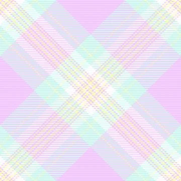 A beautiful seamless plaid pattern featuring soft pastel hues of pink, mint,  Stock Illustration