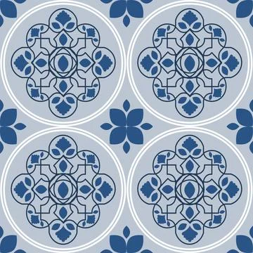 Beautiful seamless tile pattern designs make great flooring Illustrazione stock