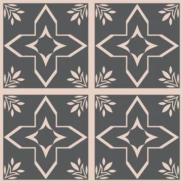 Beautiful seamless tile pattern designs make great flooring Stock Illustration