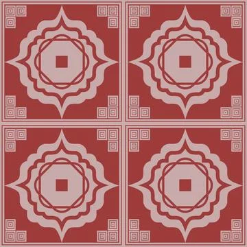 Beautiful seamless tile pattern designs make great flooring Stock Illustration