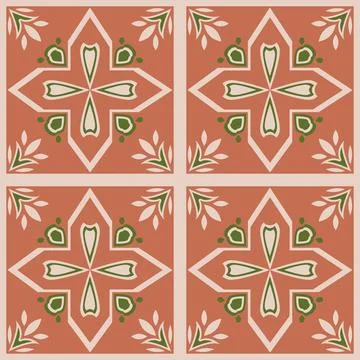 Beautiful seamless tile pattern designs make great flooring Stock Illustration