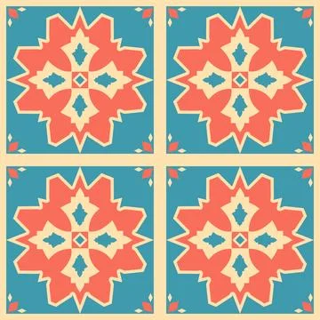 Beautiful seamless tile pattern designs make great flooring Stock Illustration