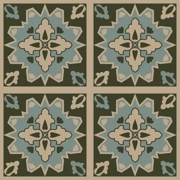 Beautiful seamless tile pattern designs make great flooring Stock Illustration