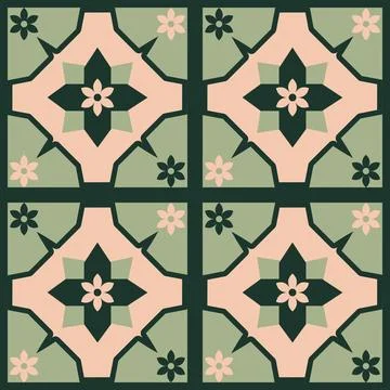 Beautiful seamless tile pattern designs make great flooring 스톡 일러스트
