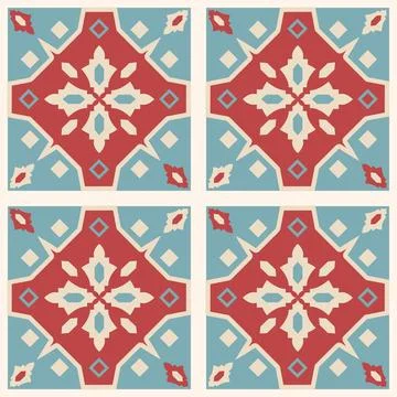 Beautiful seamless tile pattern designs make great flooring Stock Illustration