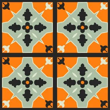 Beautiful seamless tile pattern designs make great flooring Stock Illustration