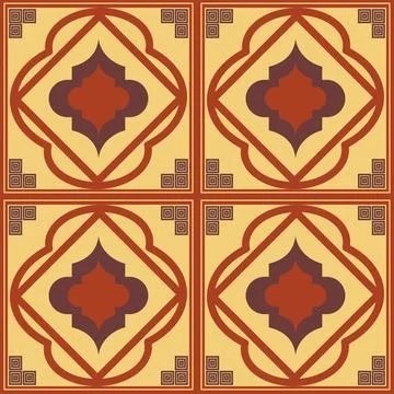 Beautiful seamless tile pattern designs make great flooring Stockillustratie