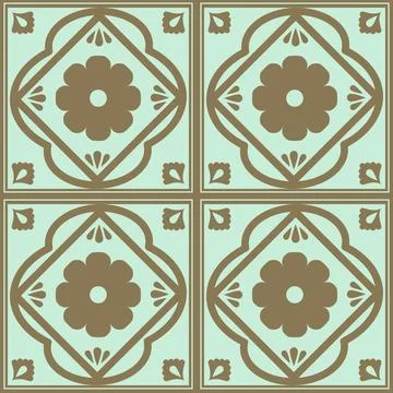 Beautiful seamless tile pattern designs make great flooring Stock Illustration