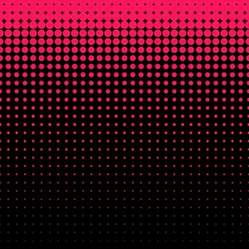 Beautiful seamless vector bright maroon dotted pattern on black background Illustrazione stock