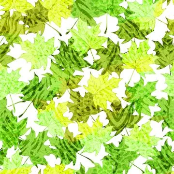 Beautiful seamless vector pattern background with autumn leaves and animal イラスト素材