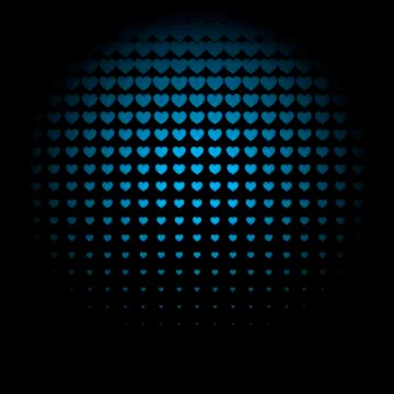 Beautiful seamless vector pattern with blue radios hearts. Illustrazione stock