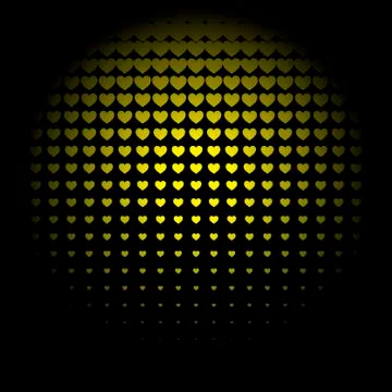 Beautiful seamless vector pattern with yellow radios hearts. Stock-Illustration