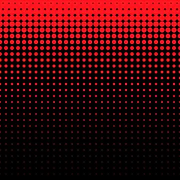 Beautiful seamless vector red dotted pattern on black background Stock Illustration