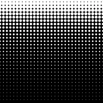 Beautiful seamless vector white dotted pattern on black background Stock Illustration