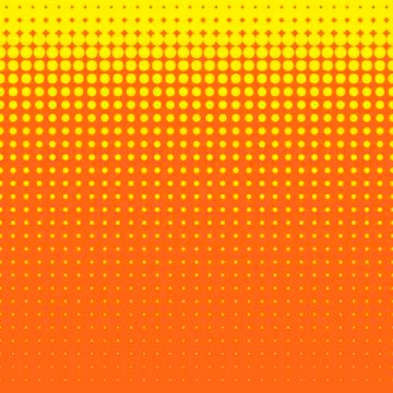 Beautiful seamless vector yellow dotted pattern on orange background. Stock Illustration