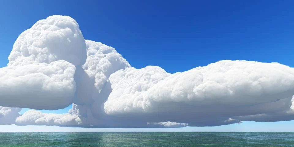 Beautiful seascape clouds 3D render 스톡 일러스트