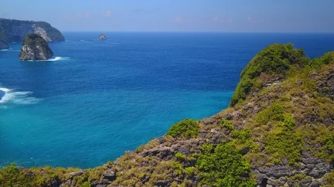 Beautiful seascape discovered opening title Stock Footage 94152953