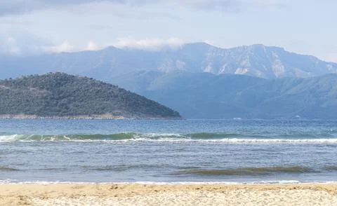 A beautiful seascape in Greece in a place called Keramoti Foto stock