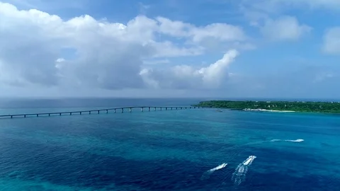 The beautiful seascape at Okinawa in Japan Stock Footage