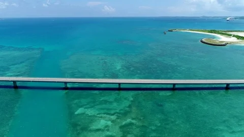 The beautiful seascape at Okinawa in Japan Stock Footage