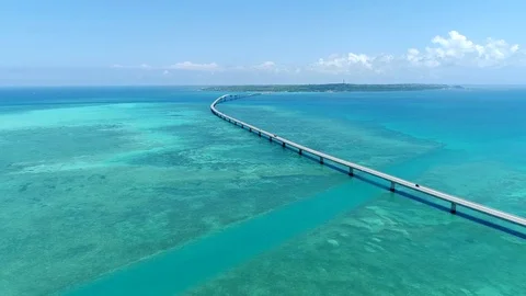 The beautiful seascape at Okinawa in Japan Stock Footage