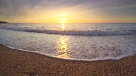 Beautiful seascape on the sunset. Stock Footage 48858933