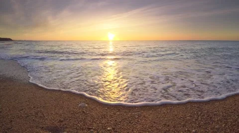 Beautiful seascape on the sunset. Stock Footage 48955382