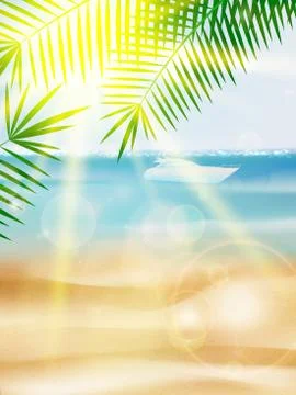 Beautiful Seaside View Poster. Stock Illustration