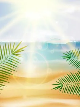 Beautiful Seaside View Poster. Stock Illustration