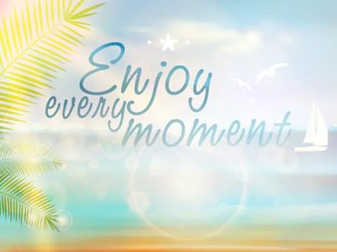 Beautiful Seaside View Poster. Stock Illustration