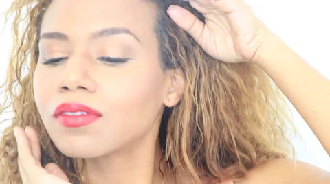 Beautiful Sensual Model Posing with Makeup 스톡 동영상 56041394