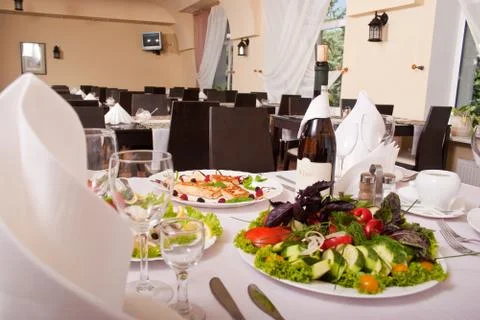 Beautiful served table Stock Photos