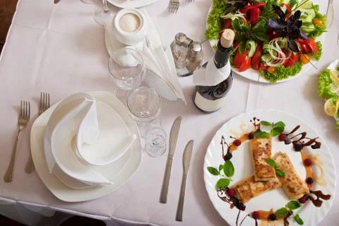 Beautiful served table Stock Photos